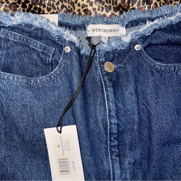 WeWoreWhat Frayed Indigo Denim Jeans - Picture 5 of 9